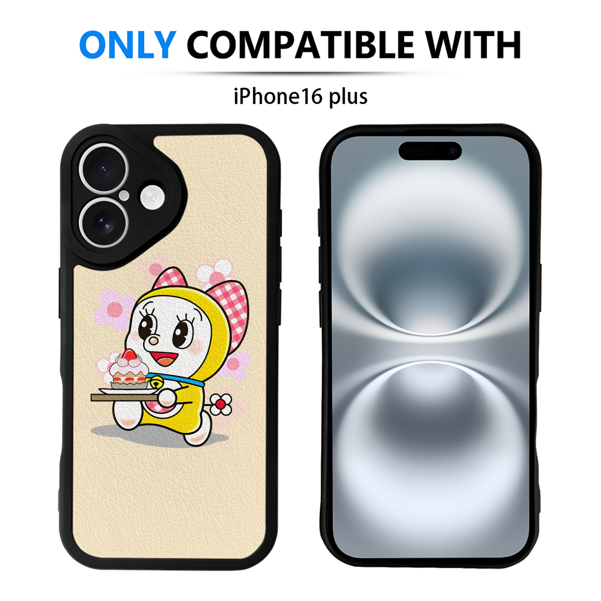 （画像用） ドラえもん Doraemon 【iPhone 16シリーズ対応】シリコンスマホケース（レザー調） 材質：シリコン